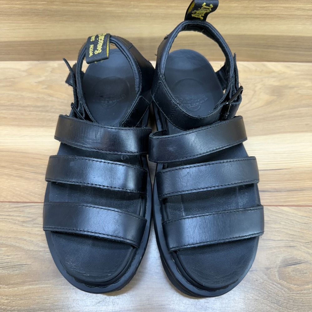 Dr.Martens Blaire Women Size 8 EU 39 Black Chunky Sandals Strappy Ankle Strap - Picture 4 of 10